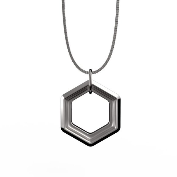 Positive Vibes Necklace - Silver Metal - NEW - Positive Molecules are Hexagon - Picture 1 of 5